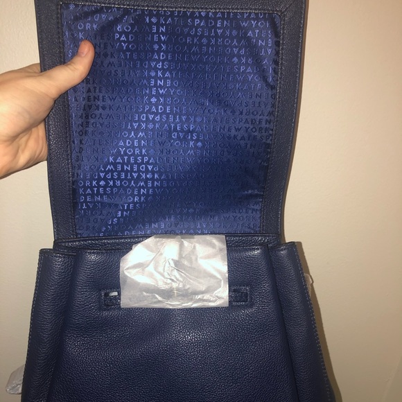 Kate Spade Wilder Grey St. Pebble Backpack NAVY - Picture 5 of 5